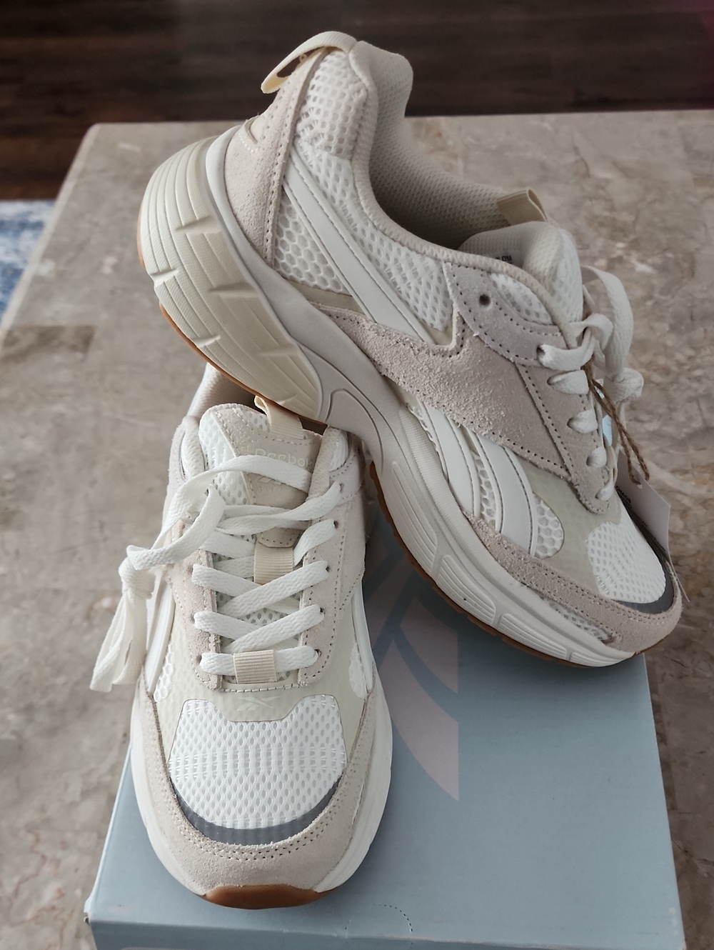 Reebok Women's Cream and White Athletic Sneakers